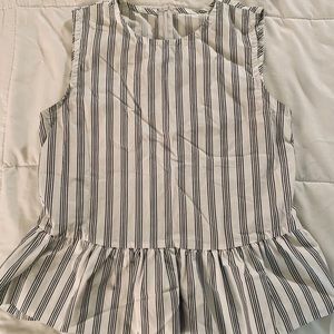 Women’s Size Small Striped Peplum Top